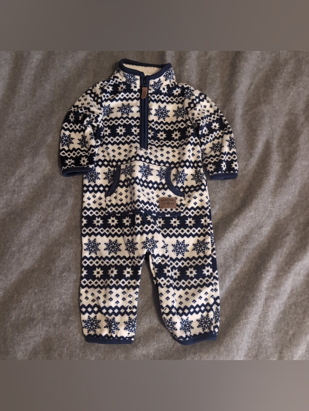 Carter’s One Piece Handsome Little Guy Snowflake Suit 6 Months Handsome Festive